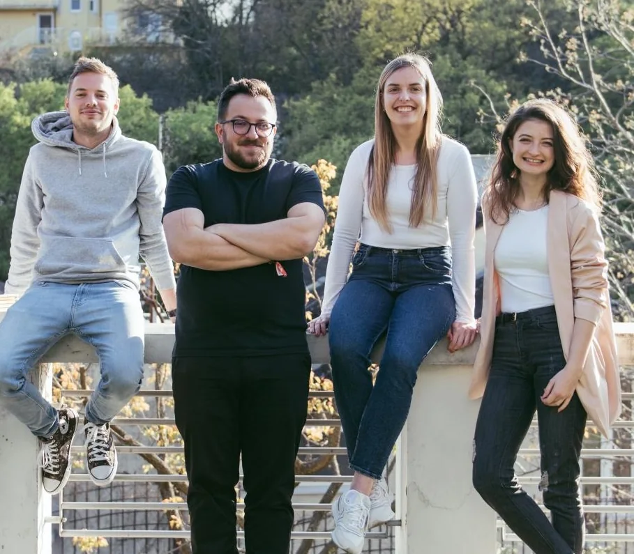 Martin Brath with the marketing team of a client