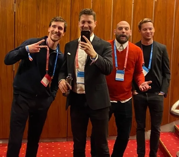 Martin Brath with fellow attendees at an international business conference